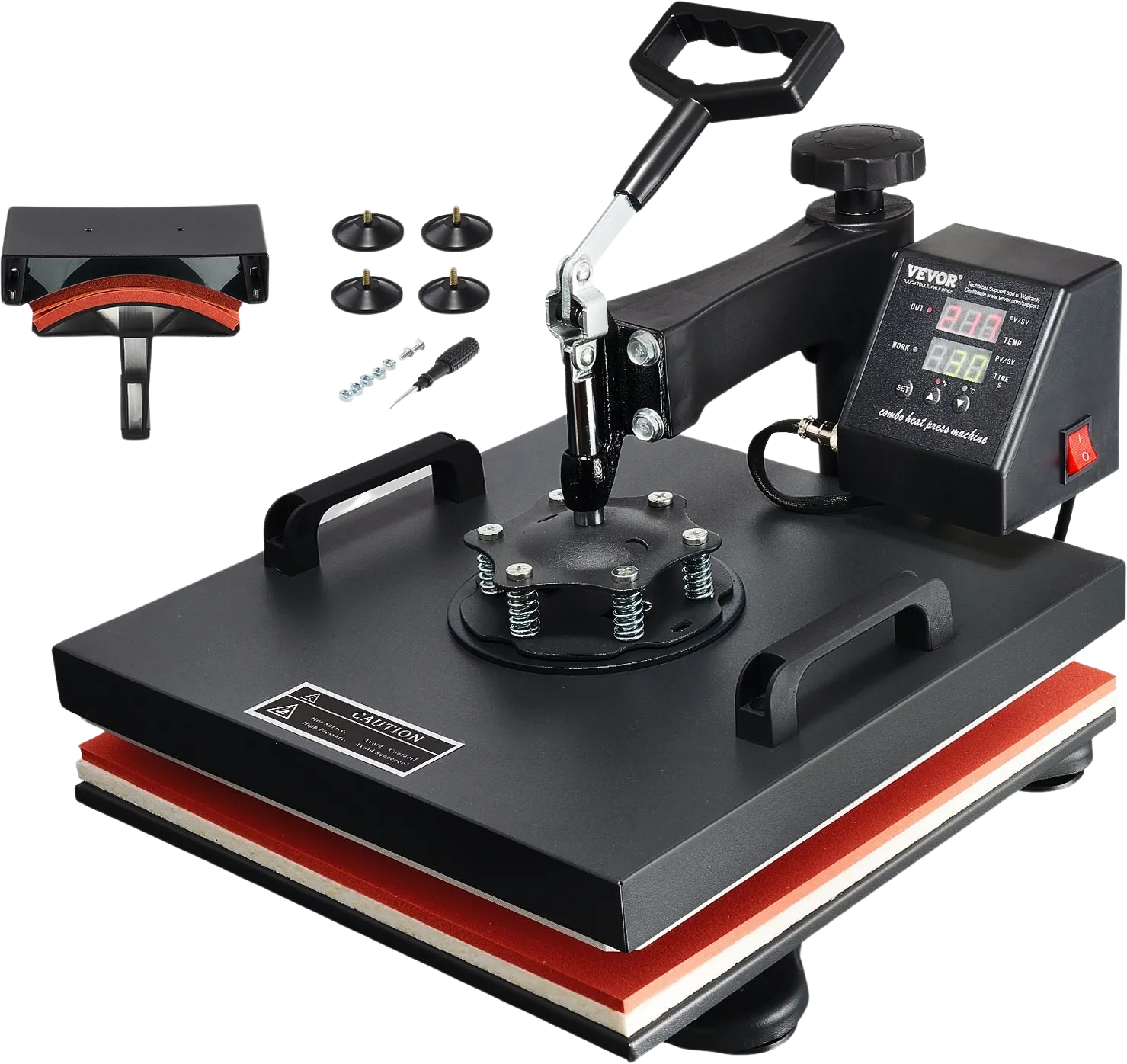 Vevor Heat Press Machine 15"x15" DIY 2-in-1 T-shirt and Hat Press New