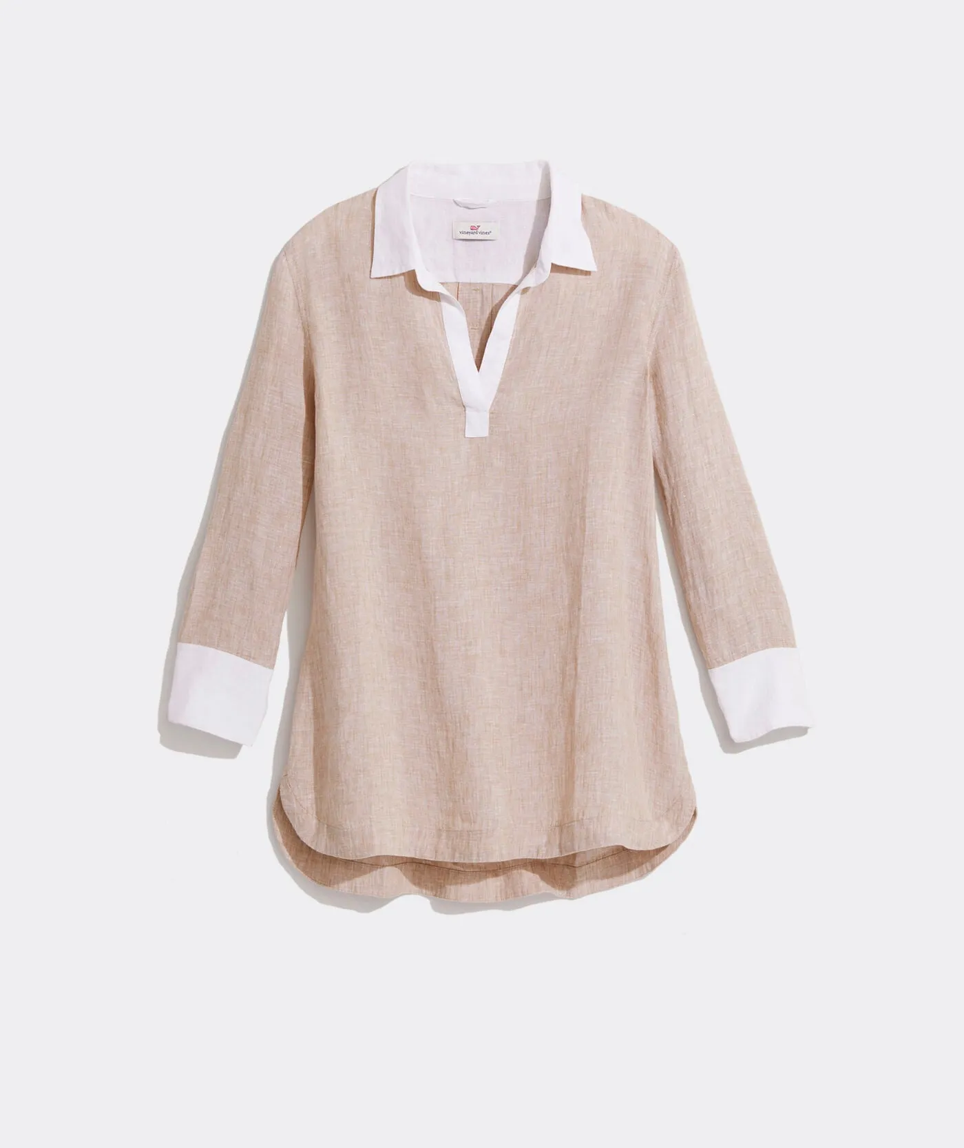 Vineyard Vines Women's Contrast Linen Lucaya Tunic - Crossdye Sand