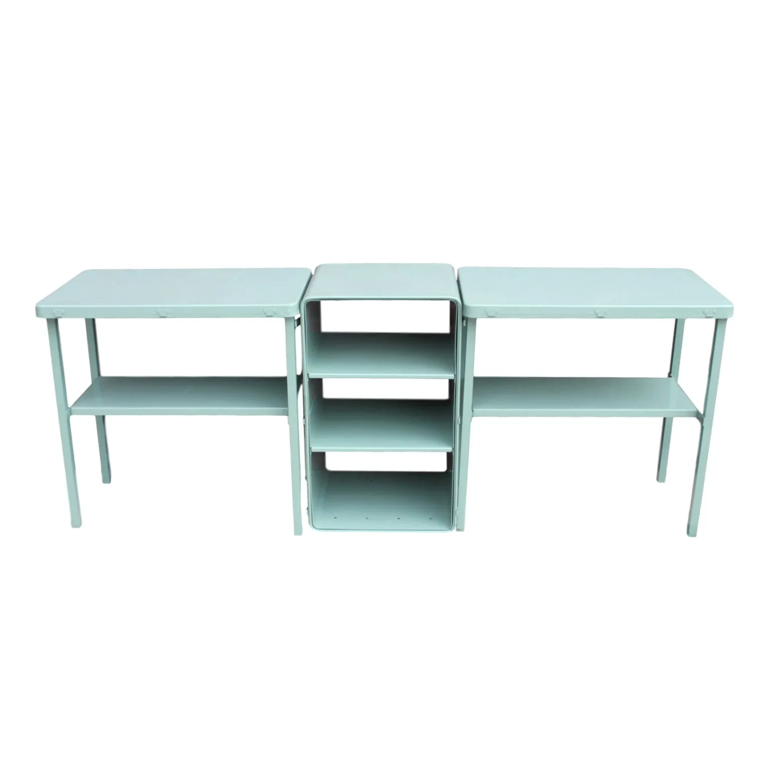 Vintage Industrial Portable Aluminium Console Shelving Cabinet Unit