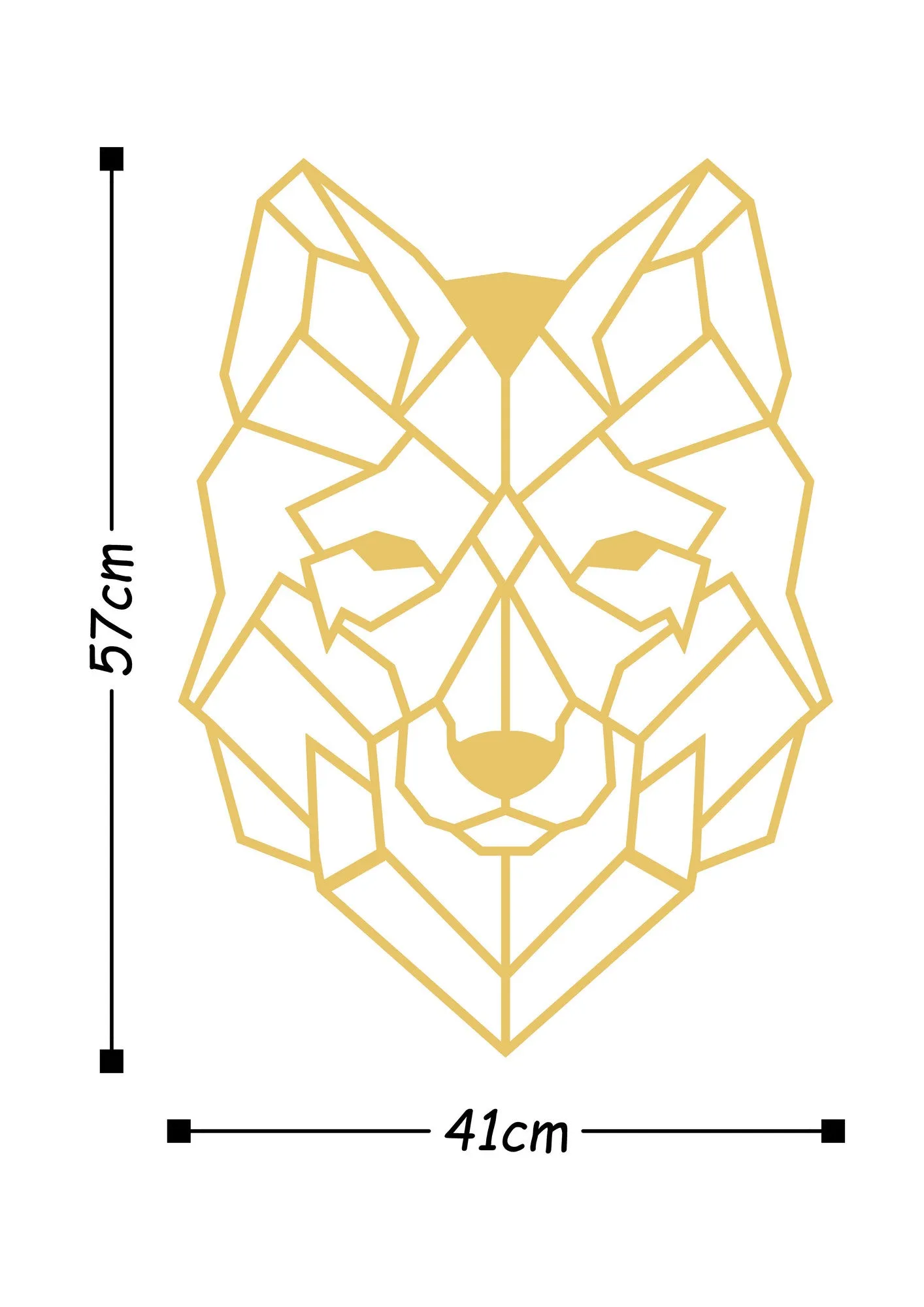 WOLF2 METAL DECOR - GOLD