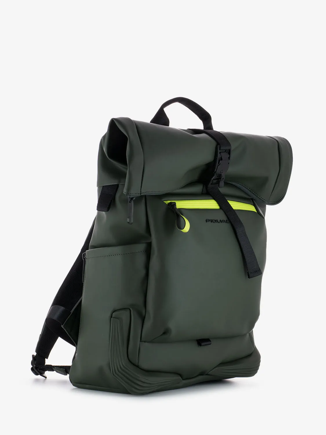 Zaino roll-top in tessuto verde
